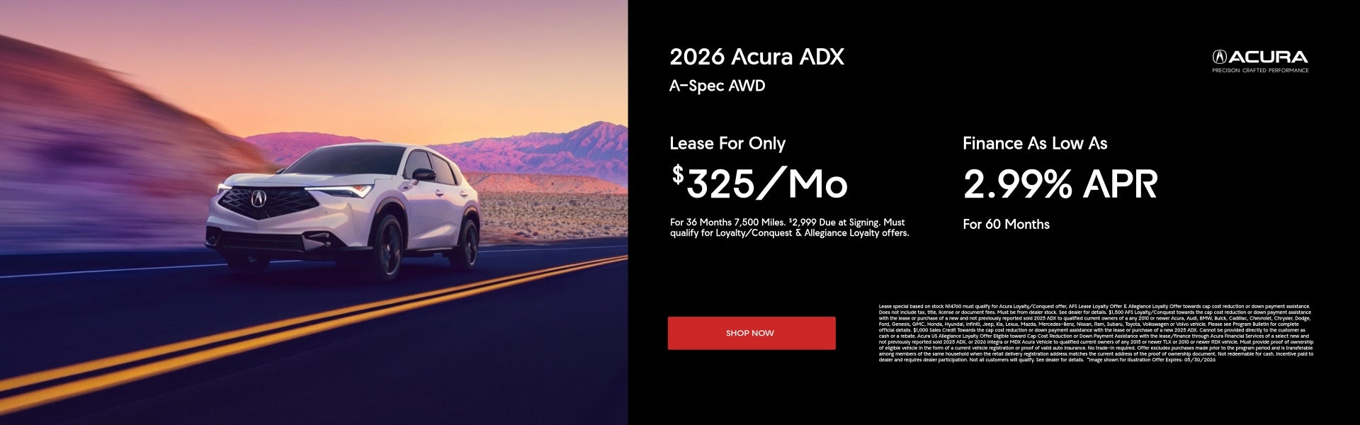 2026 Acura ADX Special Offers