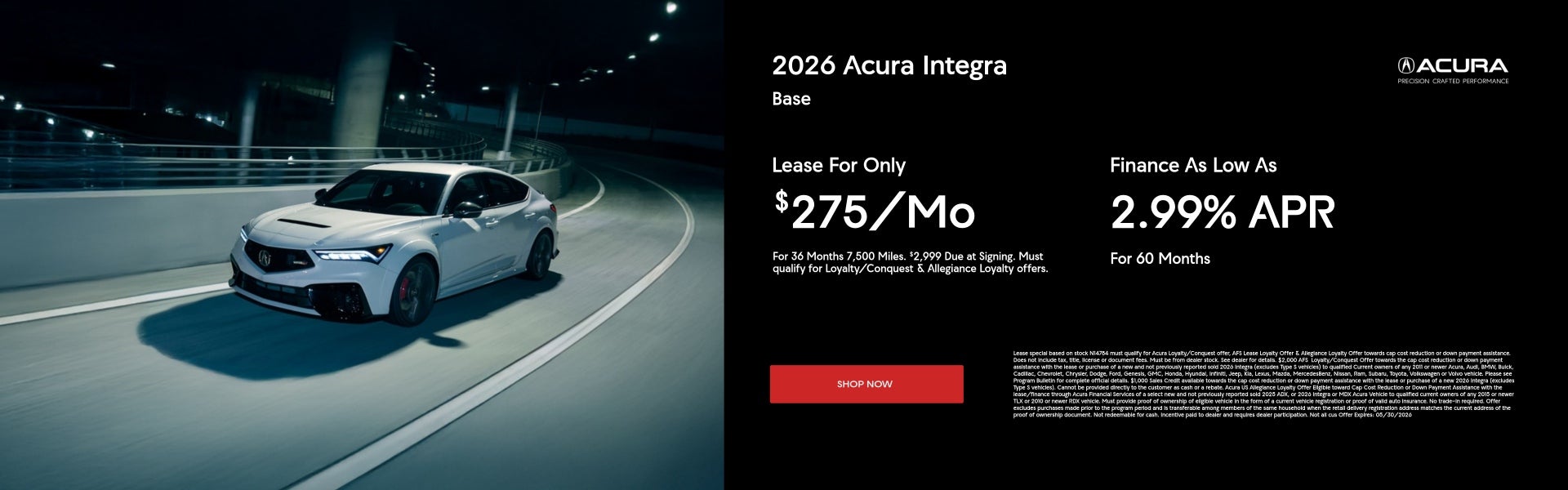 2026 Acura Integra Special Offers