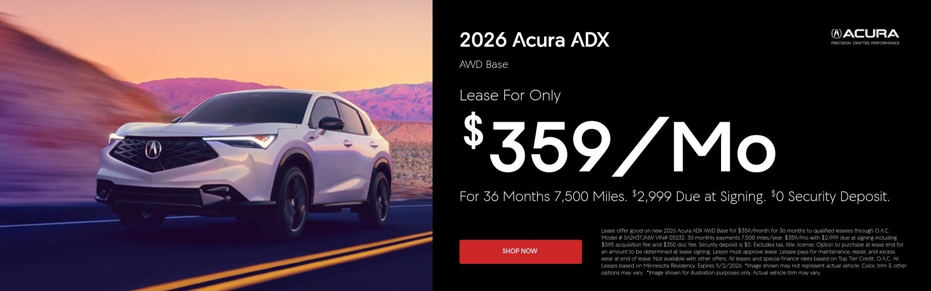 2026 Acura ADX Lease Offer